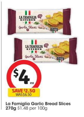 La Famiglia Garlic Bread Slices
