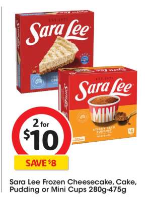 Sara Lee Frozen Cheesecake, Cake, Pudding or Mini Cups