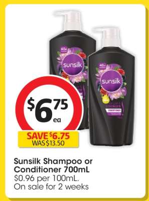 Sunsilk Shampoo or Conditioner 700mL