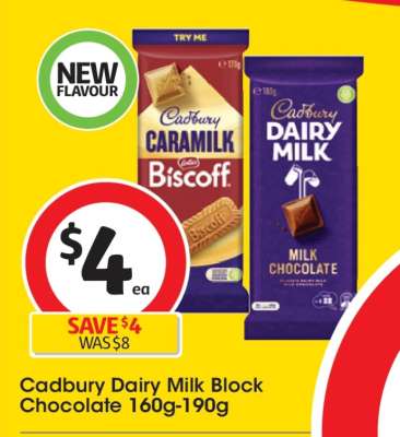Cadbury Dairy Milk Block Chocolate 160g-190g