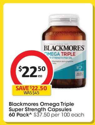 Blackmores Omega Triple Super Strength Capsules 60 Pack