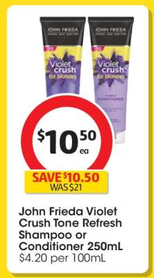 John Frieda Violet Crush Tone Refresh Shampoo or Conditioner 250mL