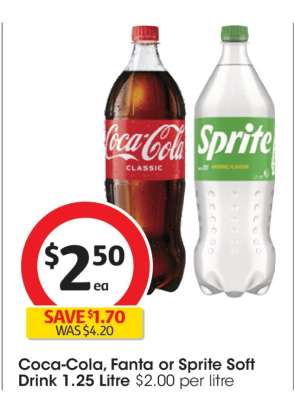 Coca-Cola, Fanta or Sprite Soft Drink