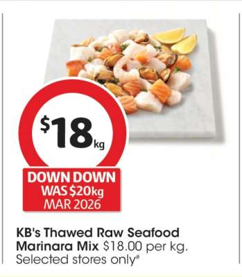 KB's Thawed Raw Seafood Marinara Mix