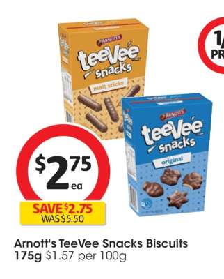 Arnott's TeeVee Snacks Biscuits