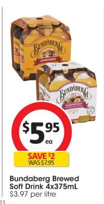 Bundaberg Brewed Soft Drink 4x375mL