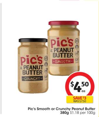 Pic's Smooth or Crunchy Peanut Butter