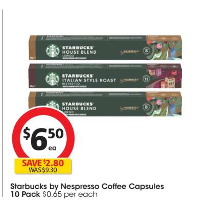 Starbucks by Nespresso Coffee Capsules 10 Pack