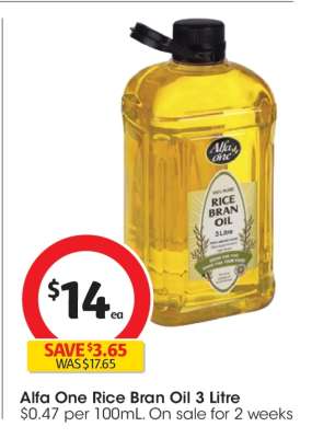Alfa One Rice Bran Oil 3 Litre