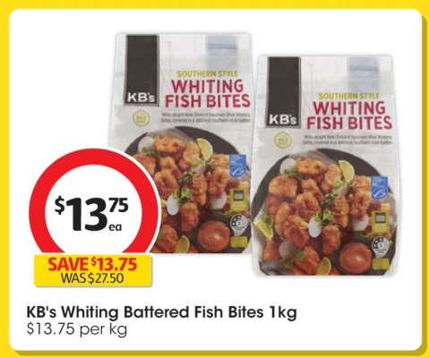 KB's Whiting Battered Fish Bites 1kg