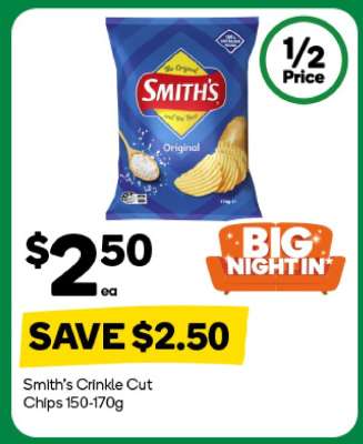 Smith's Crinkle Cut Chips 150-170g