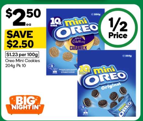 Oreo Mini Cookies 204g Pk 10