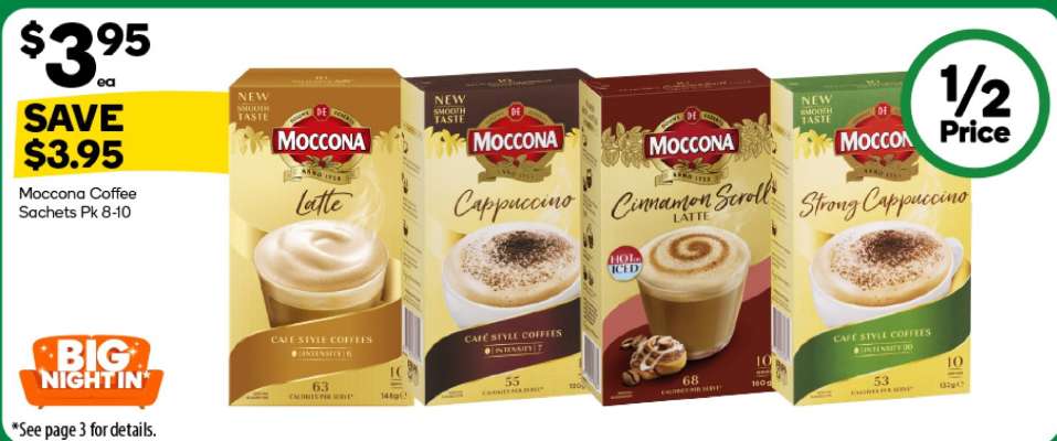 Moccona Coffee Sachets Pk 8-10