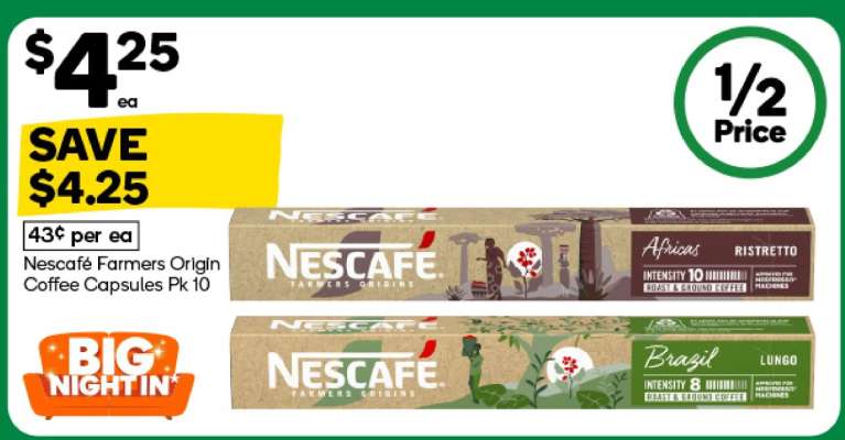 Nescafe Farmers Origin Coffee Capsules Pk 10