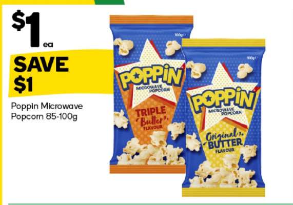 Poppin Microwave Popcorn 85-100g