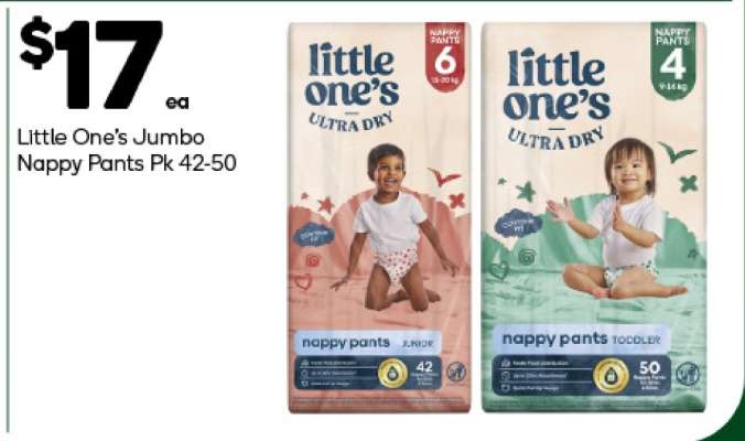 Little One’s Jumbo Nappy Pants Pk 42-50
