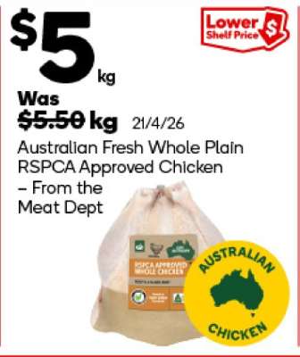 Australian Fresh Whole Plain RSPCA Approved Chicken