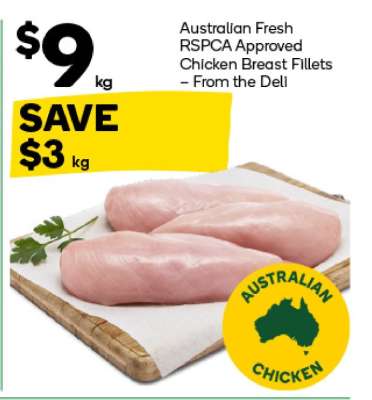 Australian Fresh RSPCA Approved Chicken Breast Fillets – From the Deli