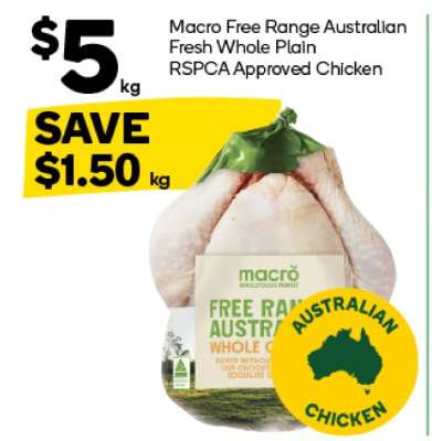 Macro Free Range Australian Fresh Whole Plain RSPCA Approved Chicken