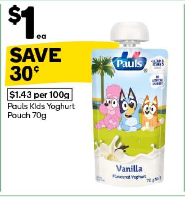 Pauls Kids Yoghurt Pouch 70g