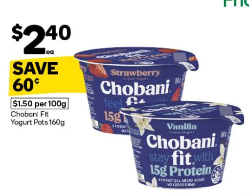 Chobani Fit Yogurt Pots 160g