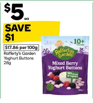Rafferty's Garden Yoghurt Buttons 28g