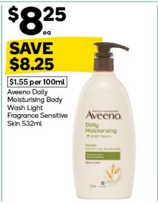 Aveeno Daily Moisturising Body Wash Light Fragrance Sensitive Skin 532ml
