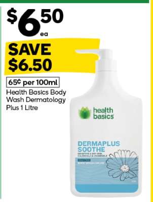 Health Basics Body Wash Dermatology Plus 1 Litre