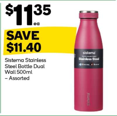Sistema Stainless Steel Bottle Dual Wall 500ml – Assorted