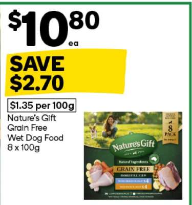 Nature's Gift Grain Free Wet Dog Food 8 x 100g