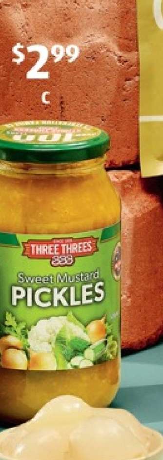 Three Threes Sweet Mustard Pickles
