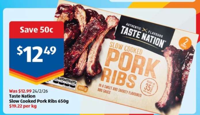 Taste Nation Slow Cooked Pork Ribs 650g