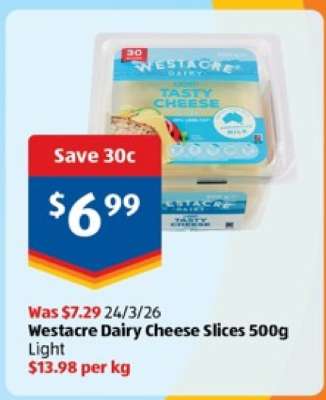 Westacre Dairy Cheese Slices 500g Light