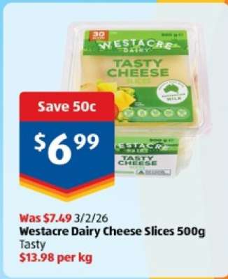 Westacre Dairy Cheese Slices 500g
