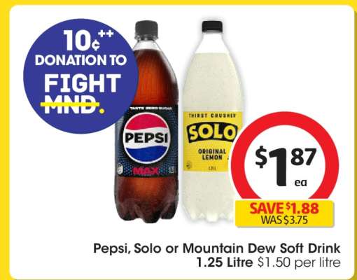 Pepsi, Solo or Mountain Dew Soft Drink
