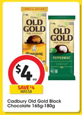 Cadbury Old Gold Block Chocolate 165g-180g