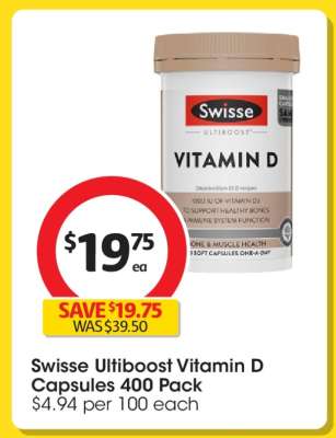 Swisse Ultiboost Vitamin D Capsules 400 Pack