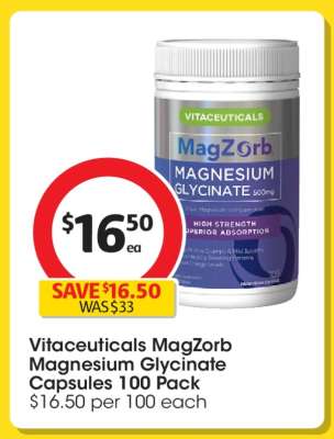 Vitaceuticals MagZorb Magnesium Glycinate Capsules 100 Pack
