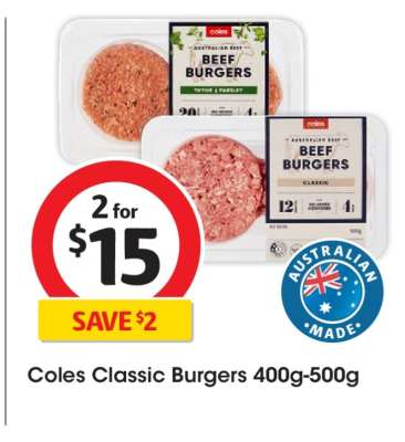 Coles Classic Burgers