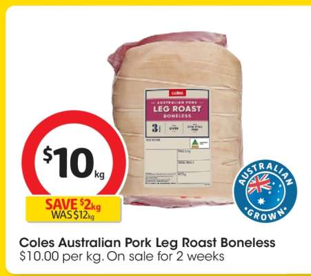 Coles Australian Pork Leg Roast Boneless
