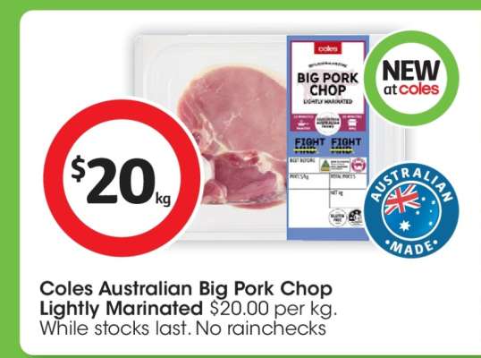 Coles Australian Big Pork Chop Lightly Marinated