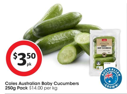 Coles Australian Baby Cucumbers