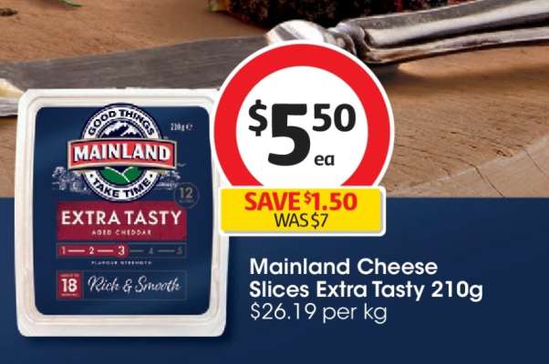 Mainland Cheese Slices Extra Tasty 210g