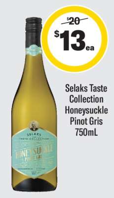 Selaks Taste Collection Honeysuckle Pinot Gris 750mL