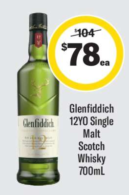 Glenfiddich 12YO Single Malt Scotch Whisky 700ml
