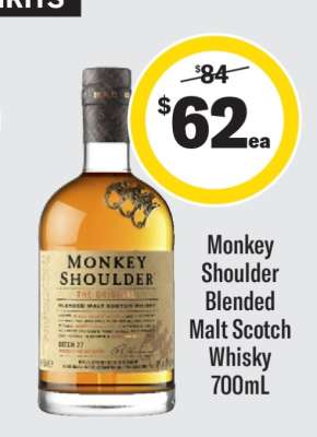 Monkey Shoulder Blended Malt Scotch Whisky 700mL