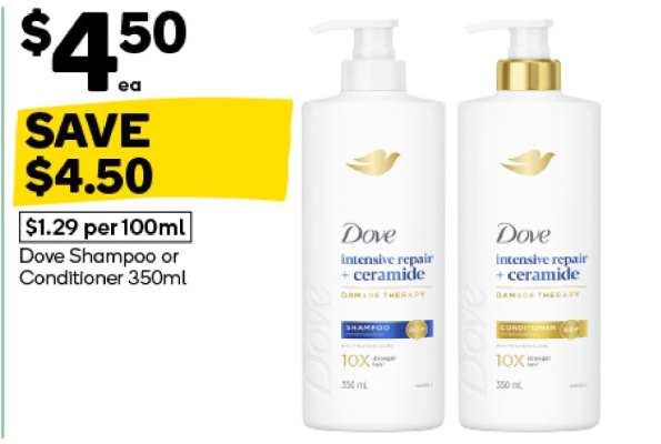 Dove Shampoo or Conditioner 350ml