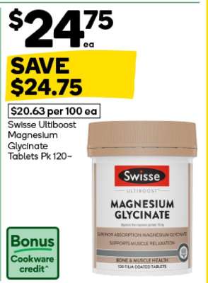 Swisse Ultiboost Magnesium Glycinate Tablets Pk 120#