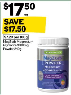 MagZorb Magnesium Glycinate 1000mg Powder 240g~