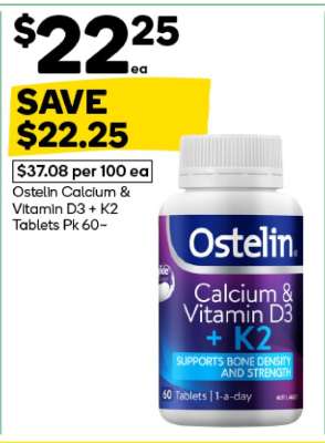 Ostelin Calcium & Vitamin D3 + K2 Tablets Pk 60~